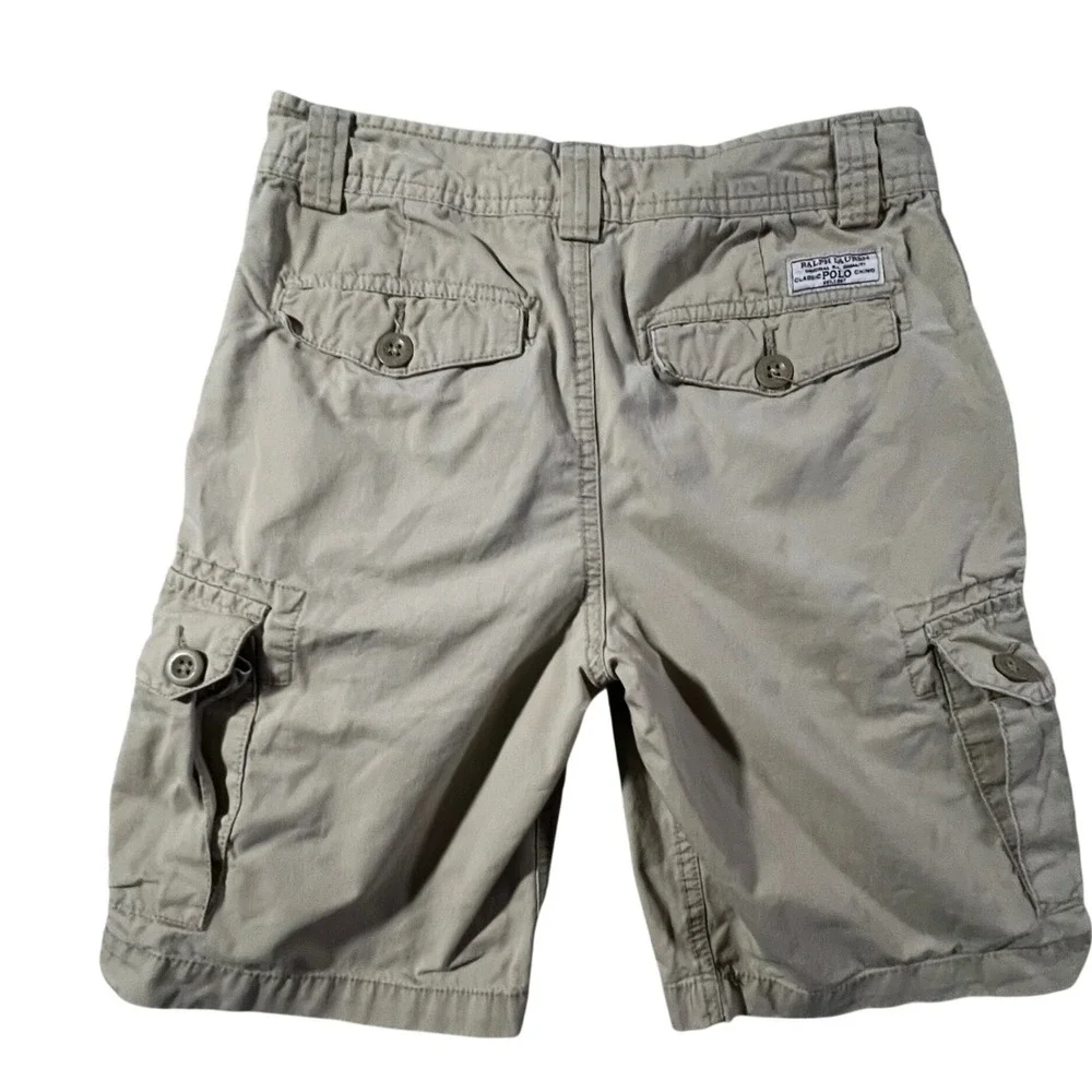 Polo Ralph Lauren Cargo Shorts Boys 12 Tan Khaki Classic Chino Cotton Utility